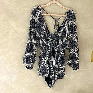 Blue Long sleeve Romper